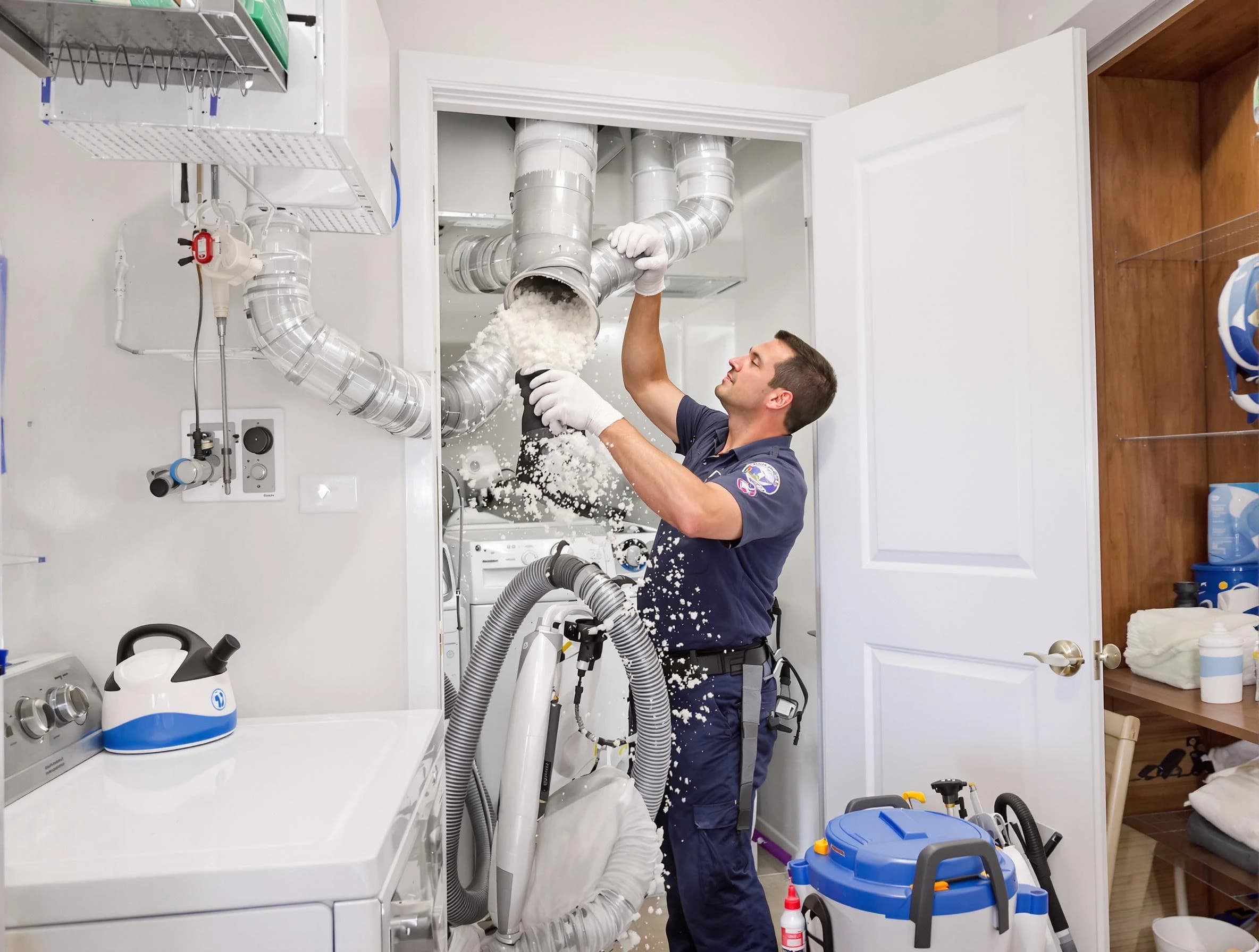 Mechanicsville Dryer Vent Cleaning technician delivering thorough residential dryer vent cleaning service in Mechanicsville