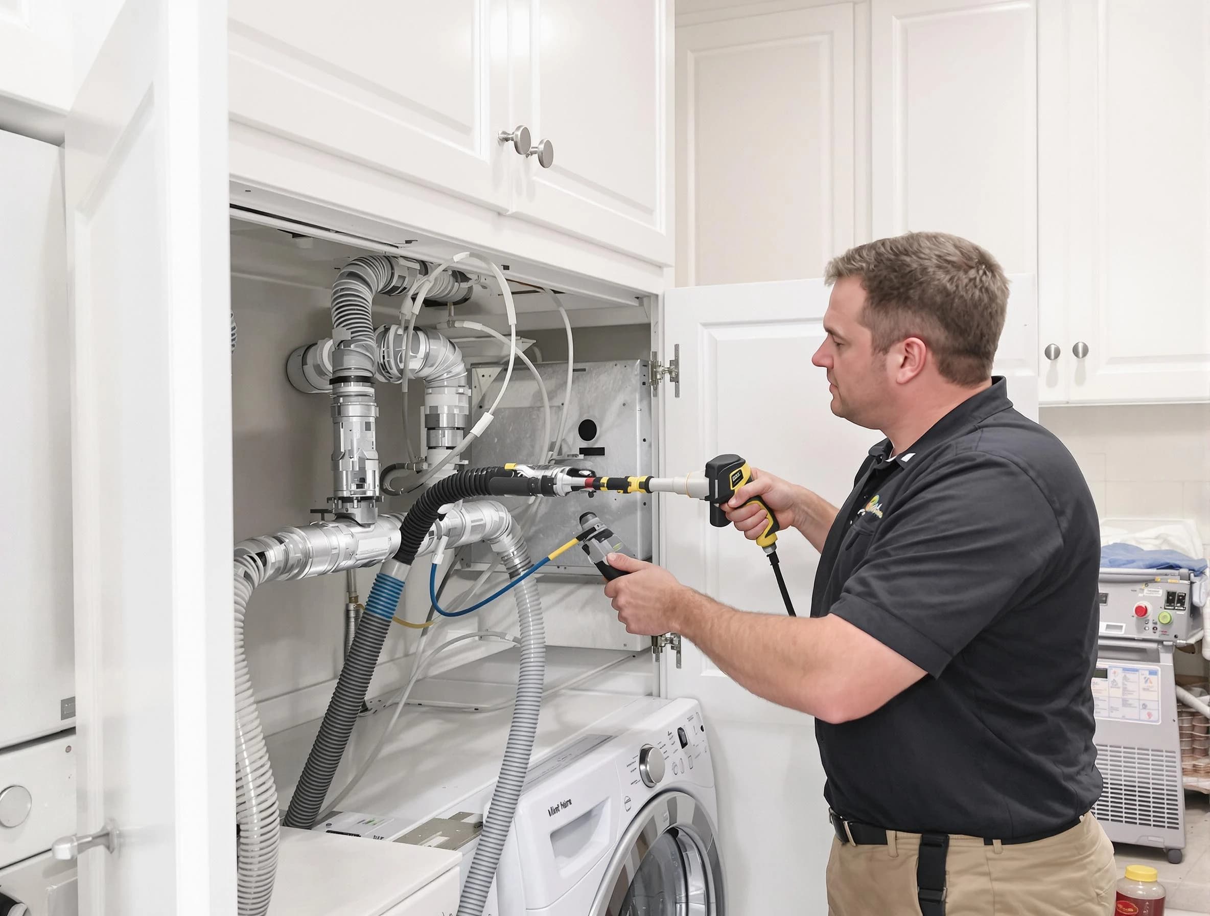 Mechanicsville Dryer Vent Cleaning professional removing severe blockage from a clogged dryer vent in Mechanicsville