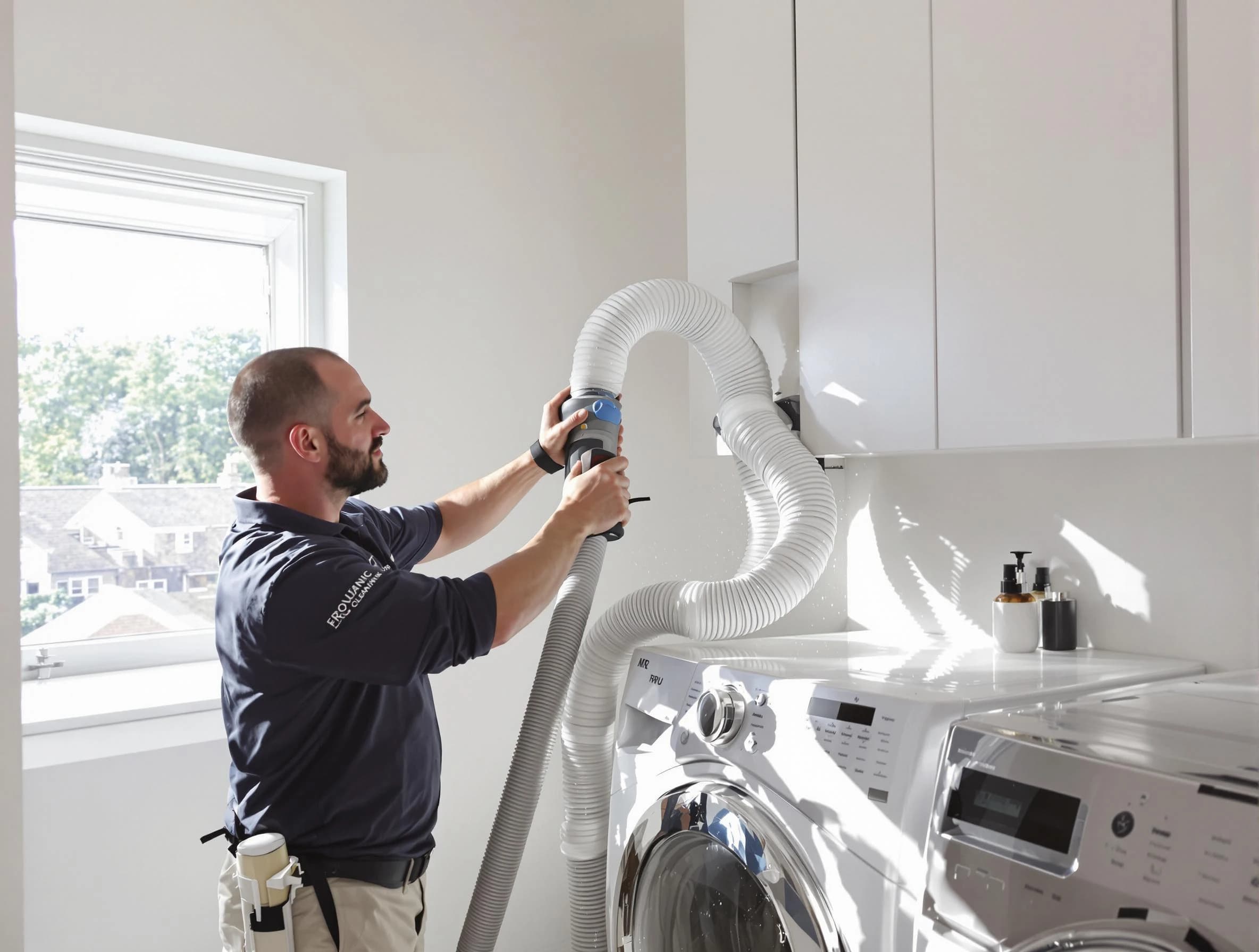 Certified Mechanicsville Dryer Vent Cleaning technician performing dryer vent cleaning in Mechanicsville