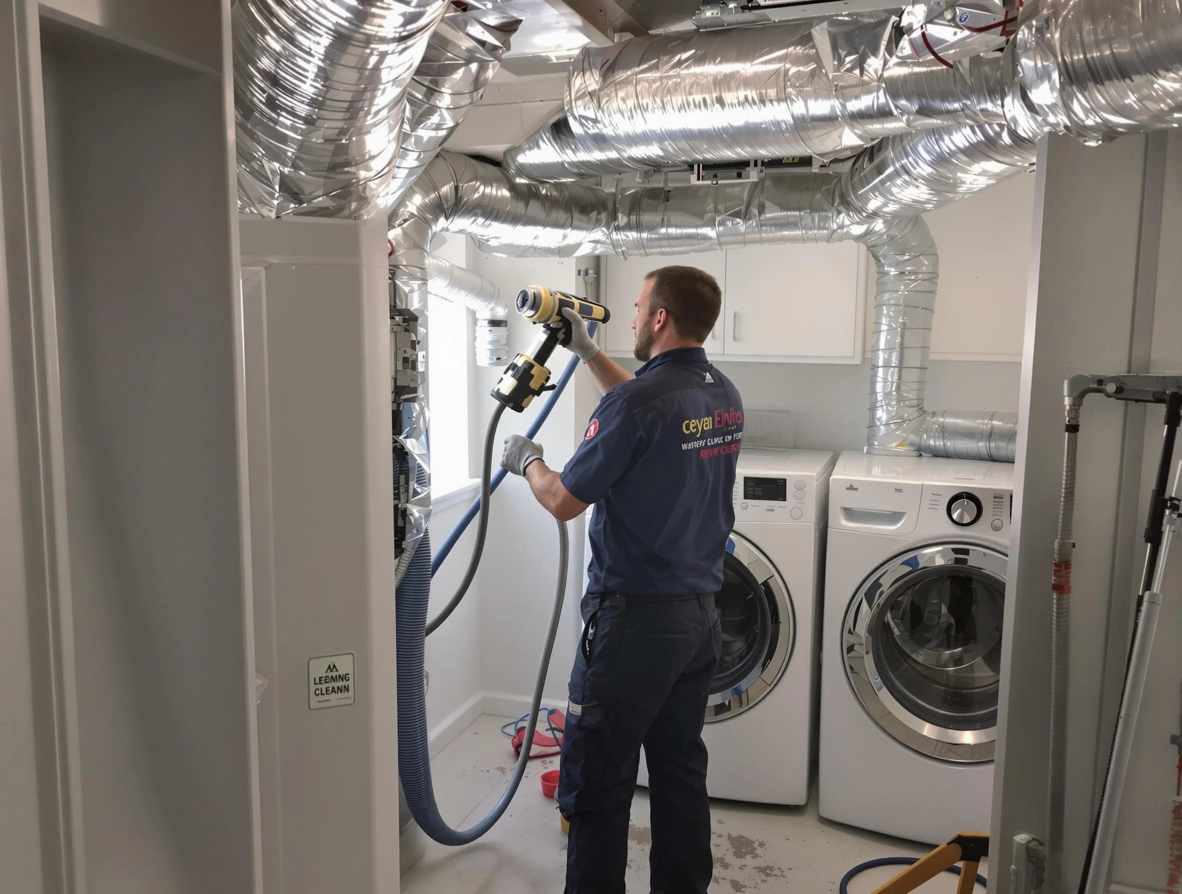 Mechanicsville Dryer Vent Cleaning specialist using advanced equipment for thorough duct cleaning in Mechanicsville