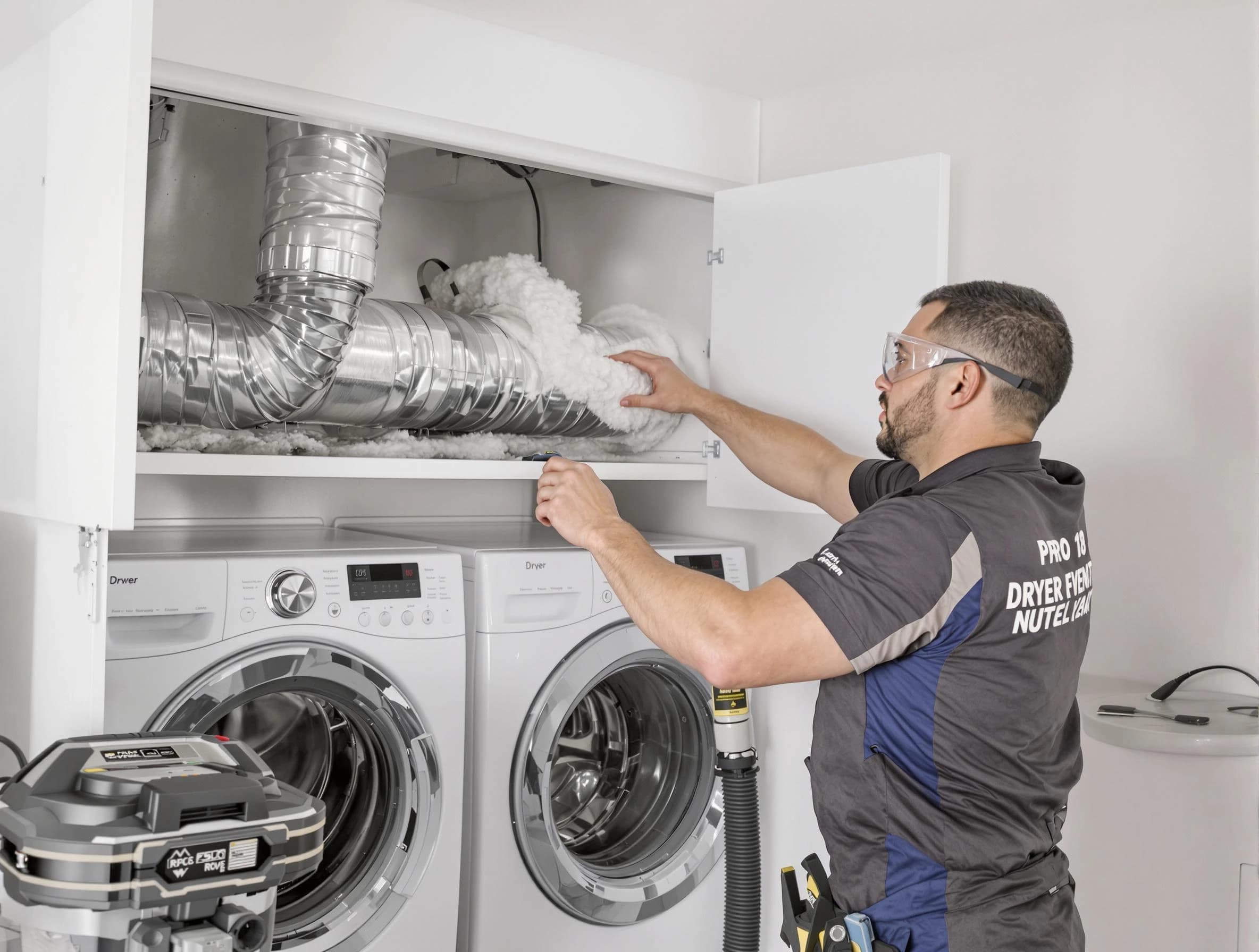 Mechanicsville Dryer Vent Cleaning certified technician performing specialized gas dryer vent cleaning in Mechanicsville